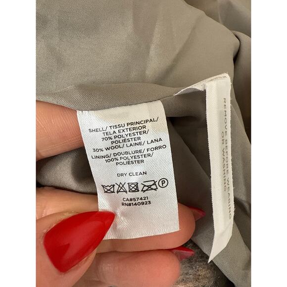 NWOT LOFT Plaid Double Breasted Coat Pink Gray Wool Blend Gorpcore Outdoor Sz M - Picture 10 of 10